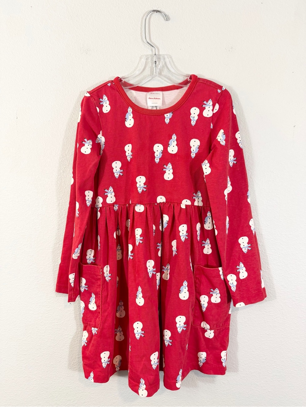 Hanna Andersson Holiday Long Sleeve Playground Dress Size 120 6-7 Years Snowman
